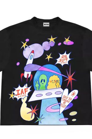 Cute Everyday Outfits, Outfit Inspo Casual Alien Aesthetic Graphic T-Shirt
