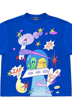 Cute Everyday Outfits, Outfit Inspo Casual Alien Aesthetic Graphic T-Shirt