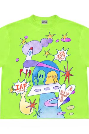 Cute Everyday Outfits, Outfit Inspo Casual Alien Aesthetic Graphic T-Shirt