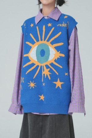Cute Everyday Outfits, Outfit Inspo Casual All-Seeing Eye & Stars Aesthetic Vest