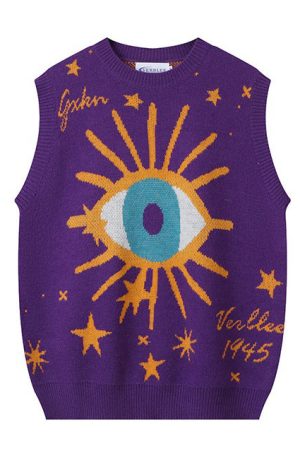 Cute Everyday Outfits, Outfit Inspo Casual All-Seeing Eye & Stars Aesthetic Vest