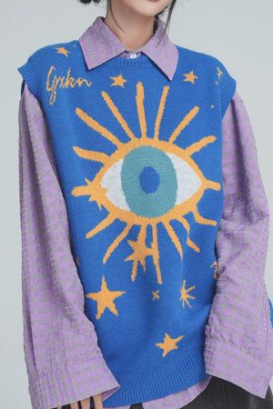 Cute Everyday Outfits, Outfit Inspo Casual All-Seeing Eye & Stars Aesthetic Vest