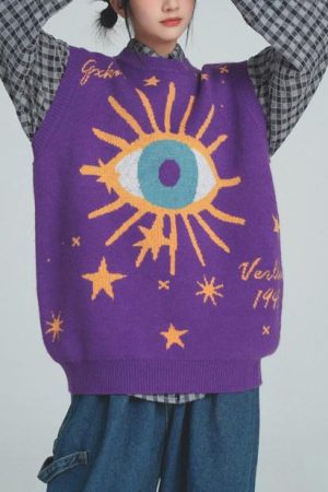 Cute Everyday Outfits, Outfit Inspo Casual All-Seeing Eye & Stars Aesthetic Vest