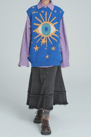 Cute Everyday Outfits, Outfit Inspo Casual All-Seeing Eye & Stars Aesthetic Vest