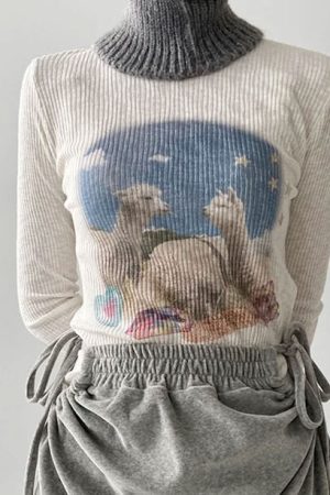 Cute Everyday Outfits, Outfit Inspo Casual Alpaca Ribbed Long Sleeve Top