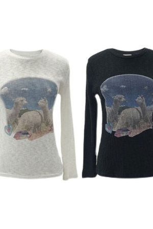 Cute Everyday Outfits, Outfit Inspo Casual Alpaca Ribbed Long Sleeve Top