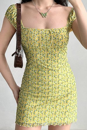 Cute Everyday Outfits, Outfit Inspo Casual Amalfi Lemon Ruched Mini Dress