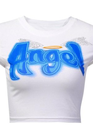 Cute Everyday Outfits, Outfit Inspo Casual Angel Cropped Tee