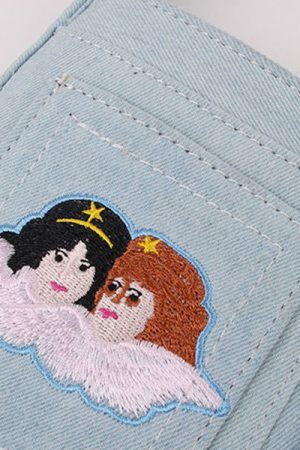 Cute Everyday Outfits, Outfit Inspo Casual Angel Embroidery Baguette Bag