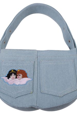 Cute Everyday Outfits, Outfit Inspo Casual Angel Embroidery Baguette Bag