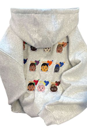 Cute Everyday Outfits, Outfit Inspo Casual Angel Emoji Embroidery Hoodie