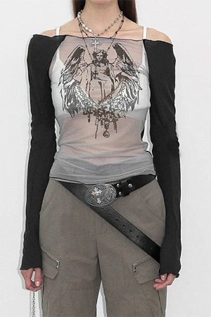 Cute Everyday Outfits, Outfit Inspo Casual Angel Wings Long Sleeve Top