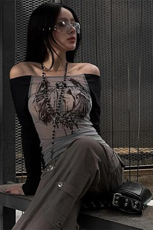 Cute Everyday Outfits, Outfit Inspo Casual Angel Wings Long Sleeve Top