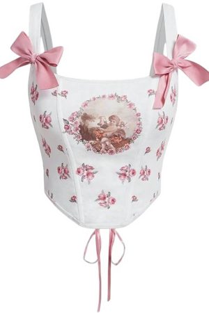 Cute Everyday Outfits, Outfit Inspo Casual Angelcore Bow Straps Corset