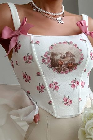 Cute Everyday Outfits, Outfit Inspo Casual Angelcore Bow Straps Corset