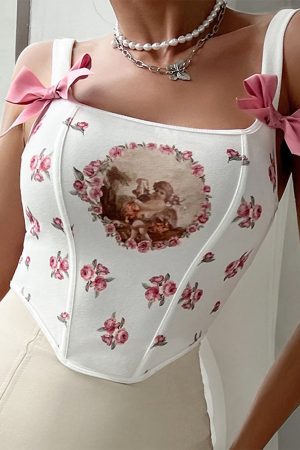 Cute Everyday Outfits, Outfit Inspo Casual Angelcore Bow Straps Corset