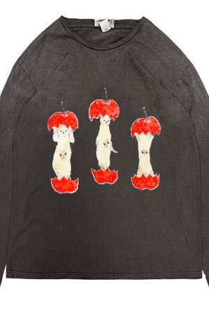 Cute Everyday Outfits, Outfit Inspo Casual Apple Core Graphic Long Sleeve Tee