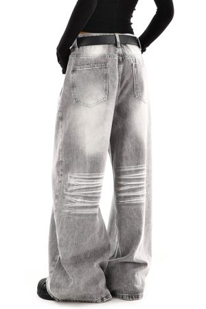 Cute Everyday Outfits, Outfit Inspo Casual Ash Grey Faded Wide Leg Jeans