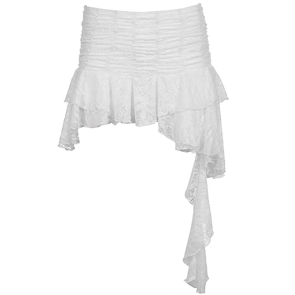 Cute Everyday Outfits, Outfit Inspo Casual Asymmetrical White Lace Skirt