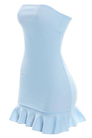 Cute Everyday Outfits, Outfit Inspo Casual Baby Blue Off Shoulder Mini Dress