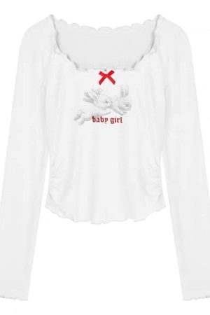Cute Everyday Outfits, Outfit Inspo Casual Baby Girl Bunny Long Sleeve Tee