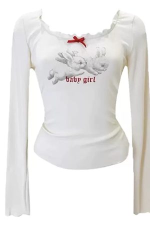 Cute Everyday Outfits, Outfit Inspo Casual Baby Girl Bunny Long Sleeve Tee