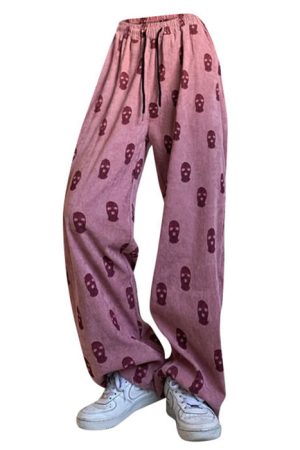 Cute Everyday Outfits, Outfit Inspo Casual Balaclava Print Wide Leg Pants