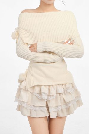 Cute Everyday Outfits, Outfit Inspo Casual Ballerina Core Ruffled Lace Skirt