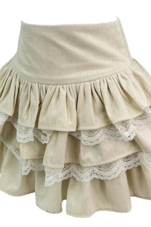 Cute Everyday Outfits, Outfit Inspo Casual Ballerina Core Ruffled Lace Skirt
