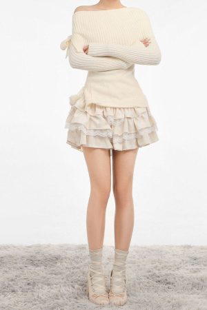 Cute Everyday Outfits, Outfit Inspo Casual Ballerina Core Ruffled Lace Skirt