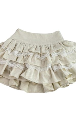 Cute Everyday Outfits, Outfit Inspo Casual Ballerina Core Ruffled Lace Skirt