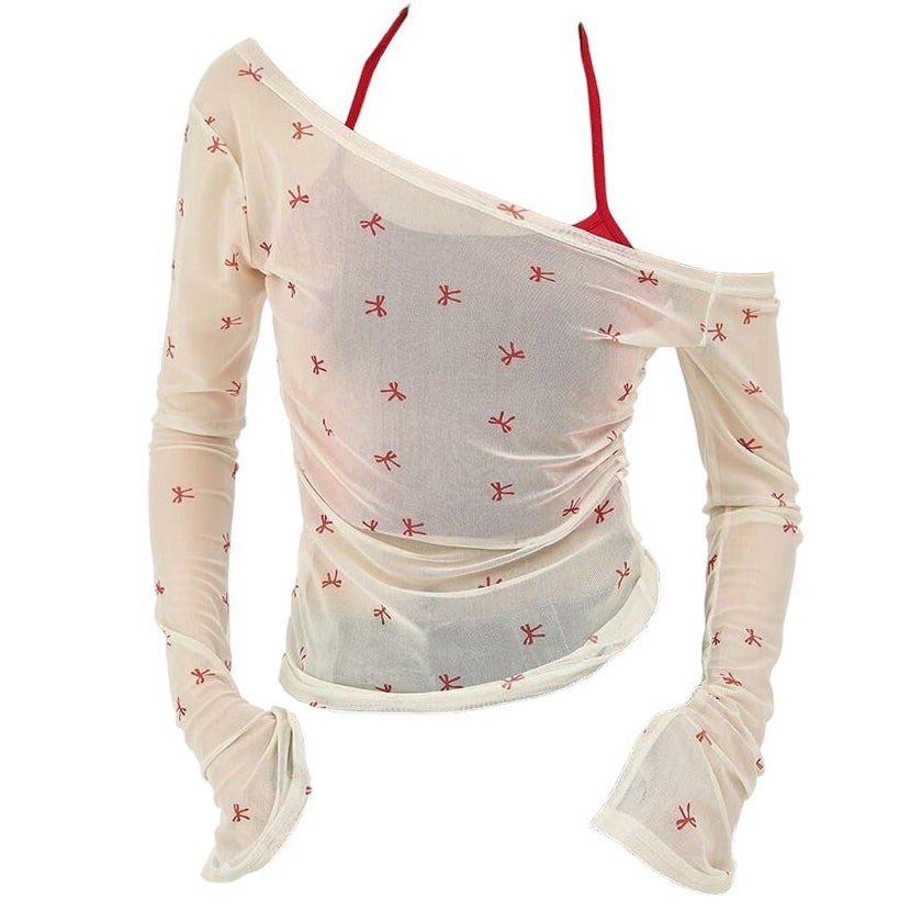 Cute Everyday Outfits, Outfit Inspo Casual Balletcore Aesthetic Bow Mesh Top