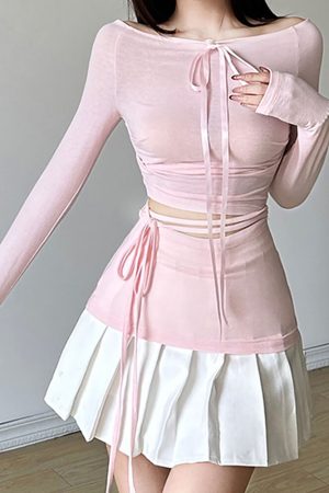 Cute Everyday Outfits, Outfit Inspo Casual Balletcore Aesthetic Long Sleeve Top