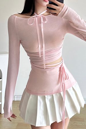 Cute Everyday Outfits, Outfit Inspo Casual Balletcore Aesthetic Long Sleeve Top