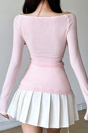 Cute Everyday Outfits, Outfit Inspo Casual Balletcore Aesthetic Long Sleeve Top