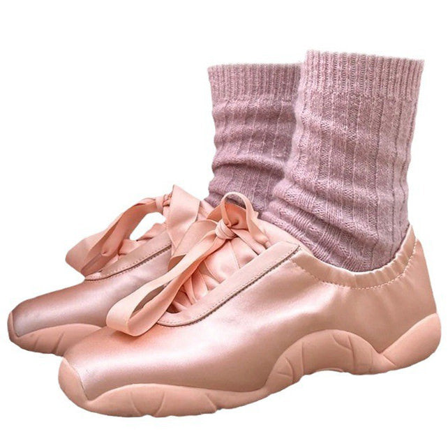 Cute Everyday Outfits, Outfit Inspo Casual Balletcore Aesthetic Satin Bow Sneakers