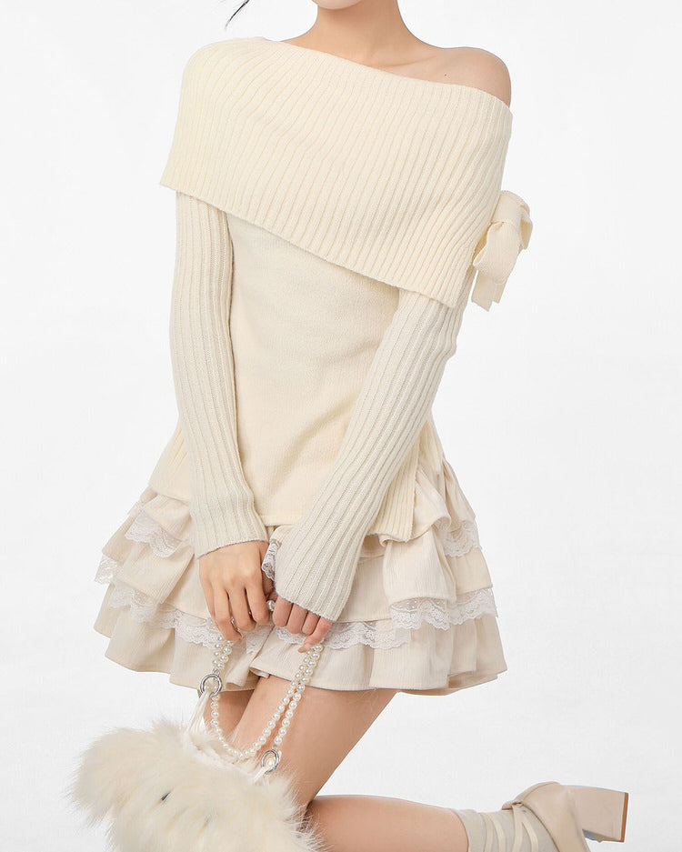 Cute Everyday Outfits, Outfit Inspo Casual Balletcore Of Shoulder Sweater Cute Everyday Outfits, Outfit Inspo Casual Balletcore Of Shoulder Sweater