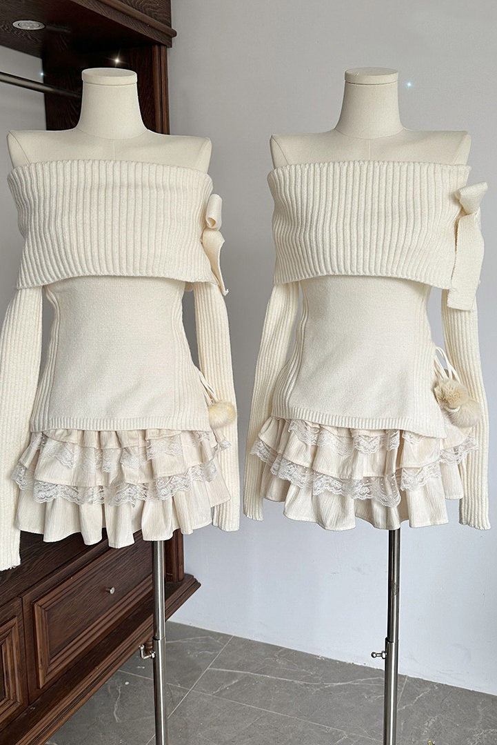 Cute Everyday Outfits, Outfit Inspo Casual Balletcore Of Shoulder Sweater Cute Everyday Outfits, Outfit Inspo Casual Balletcore Of Shoulder Sweater