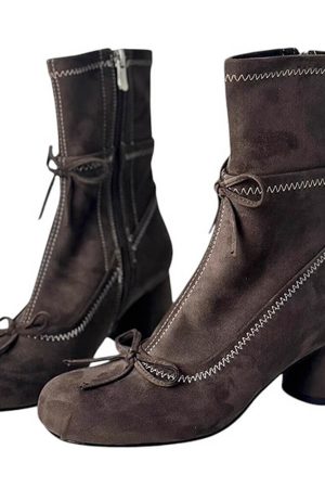 Cute Everyday Outfits, Outfit Inspo Casual Balletcore Square-Toe Ankle Boots