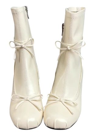 Cute Everyday Outfits, Outfit Inspo Casual Balletcore Square-Toe Ankle Boots