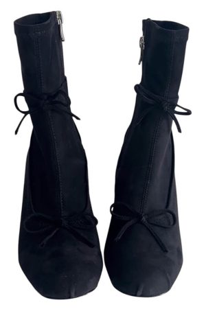 Cute Everyday Outfits, Outfit Inspo Casual Balletcore Square-Toe Ankle Boots