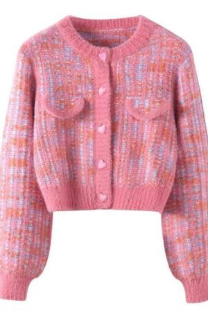 Cute Everyday Outfits, Outfit Inspo Casual Barbiecore Knit Cropped Cardigan