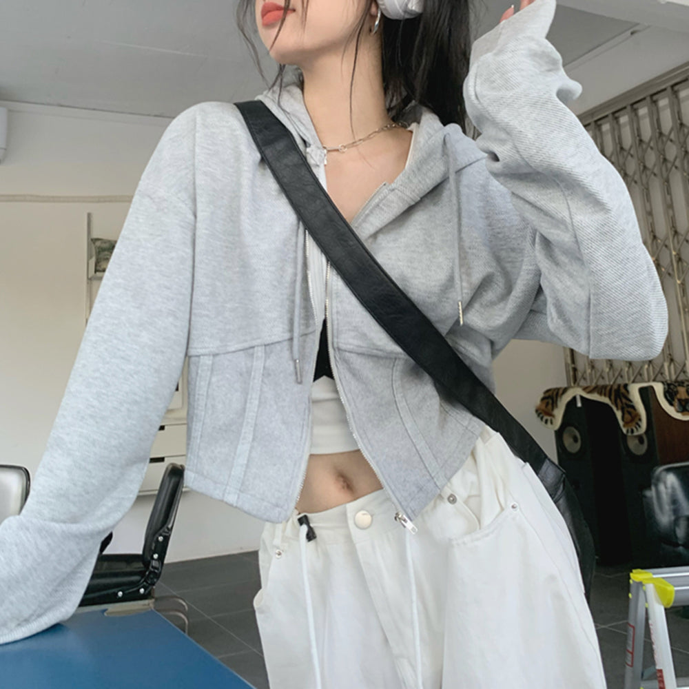 Cute Everyday Outfits, Outfit Inspo Casual Basic Corset Detail Zip Up Hoodie Cute Everyday Outfits, Outfit Inspo Casual Basic Corset Detail Zip Up Hoodie
