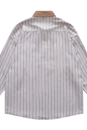 Cute Everyday Outfits, Outfit Inspo Casual Bear Embroidery Striped Shirt