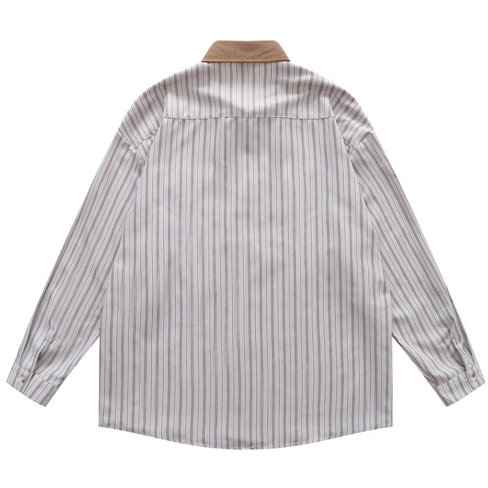 Cute Everyday Outfits, Outfit Inspo Casual Bear Embroidery Striped Shirt Cute Everyday Outfits, Outfit Inspo Casual Bear Embroidery Striped Shirt