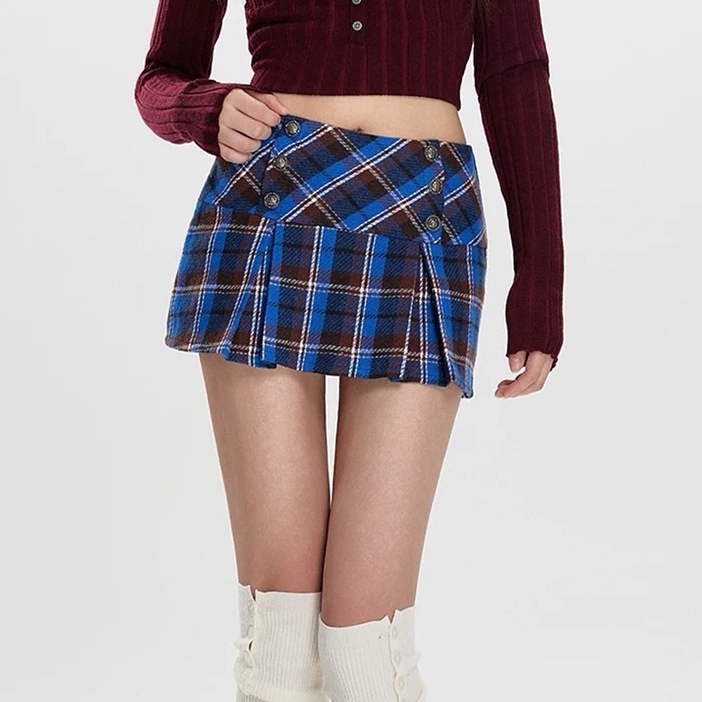 Cute Everyday Outfits, Outfit Inspo Casual Best In Class Plaid Mini Skirt in Blue Cute Everyday Outfits, Outfit Inspo Casual Best In Class Plaid Mini Skirt in Blue
