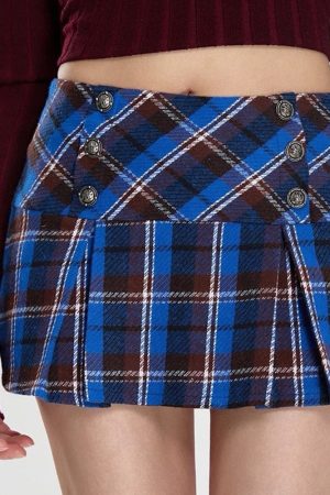 Cute Everyday Outfits, Outfit Inspo Casual Best In Class Plaid Mini Skirt in Blue