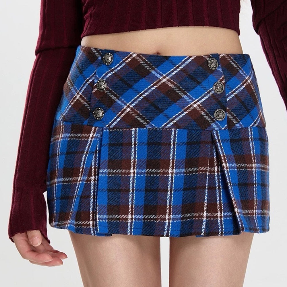 Cute Everyday Outfits, Outfit Inspo Casual Best In Class Plaid Mini Skirt in Blue