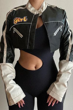 Cute Everyday Outfits, Outfit Inspo Casual Biker Girl Leather Cropped Jacket