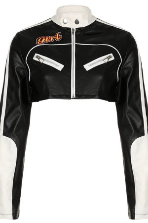 Cute Everyday Outfits, Outfit Inspo Casual Biker Girl Leather Cropped Jacket